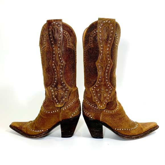 OLD GRINGO brown leather silver stud detail 6.5 - Picture 7 of 16